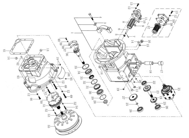Forklift transmission parts