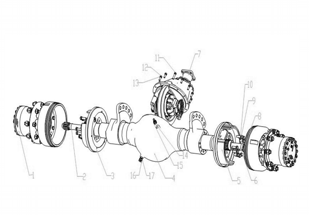 Forklift drive axle
